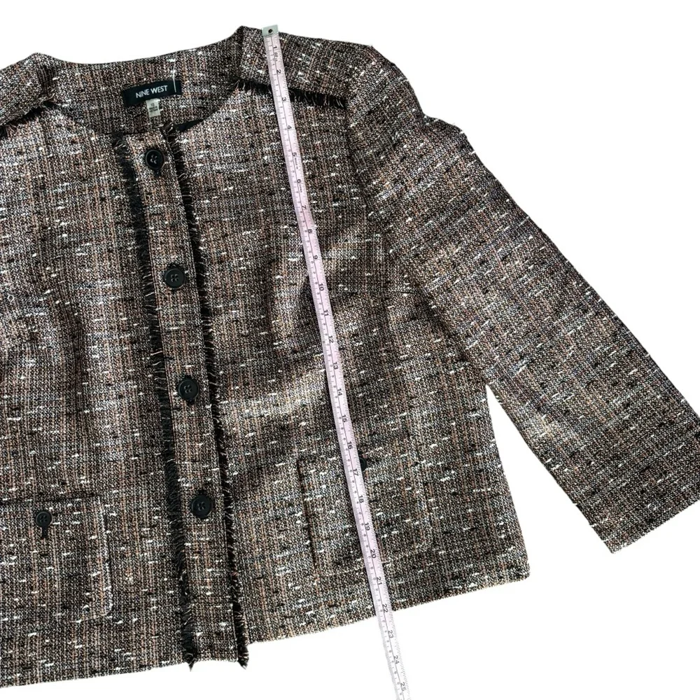 Nine West NWT Women's Tweed 3/4-Sleeve Blazer (Copper Multi) Size 10